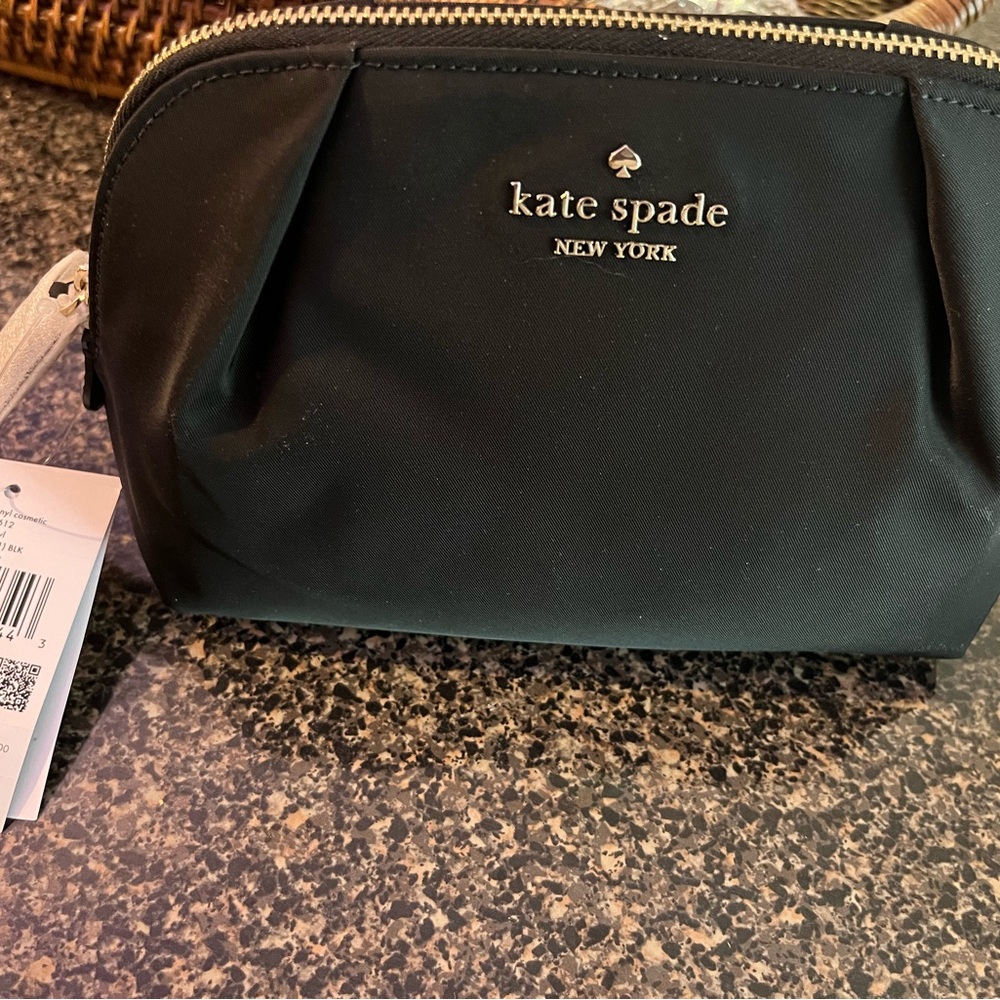 NWT Kate Spade black make up bag